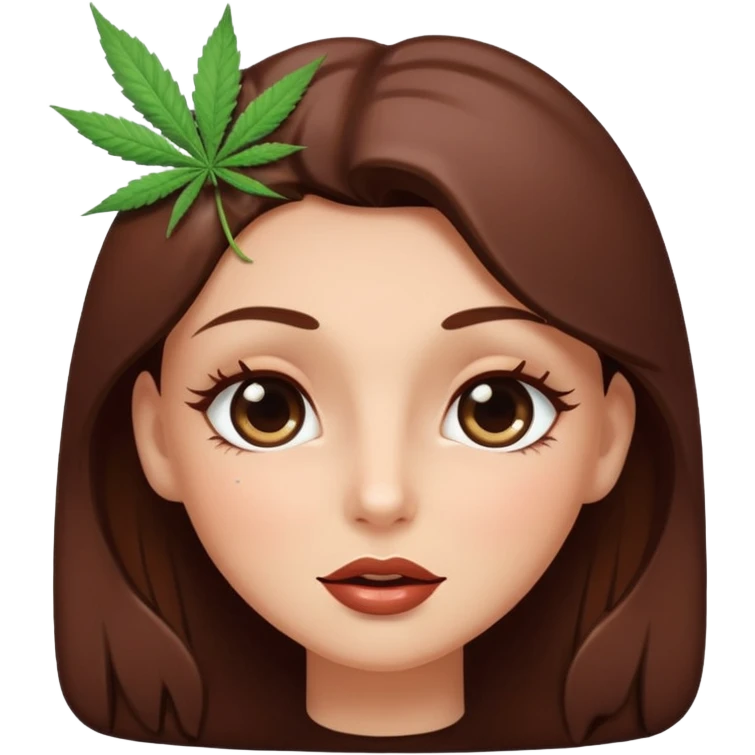 brownie with a feminine vibe, Feminine facial features with expressive eyes and lashes, soft lips, confident attitude.  420-friendly aesthetic emoji