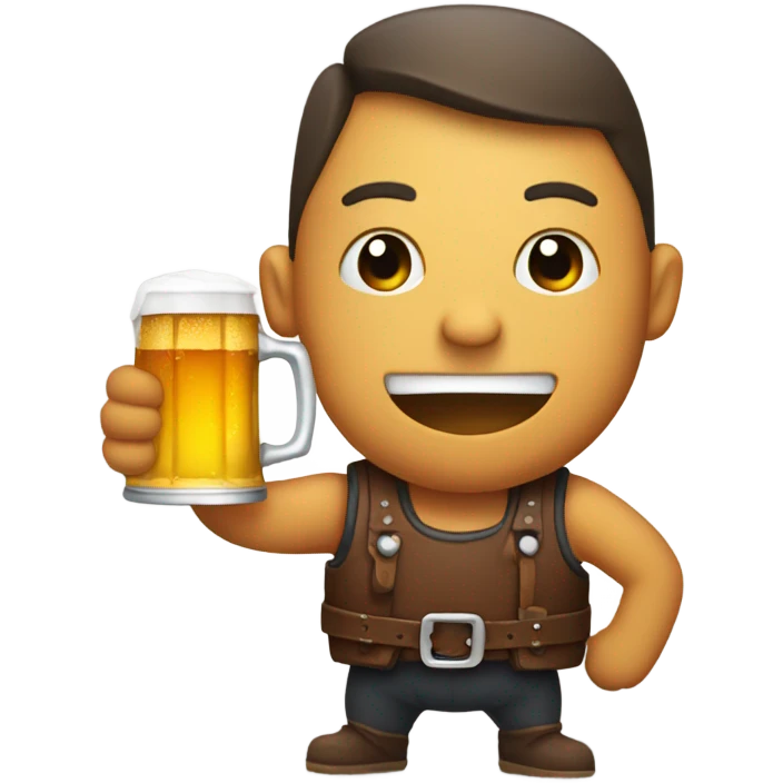 A liver drinking a beer emoji