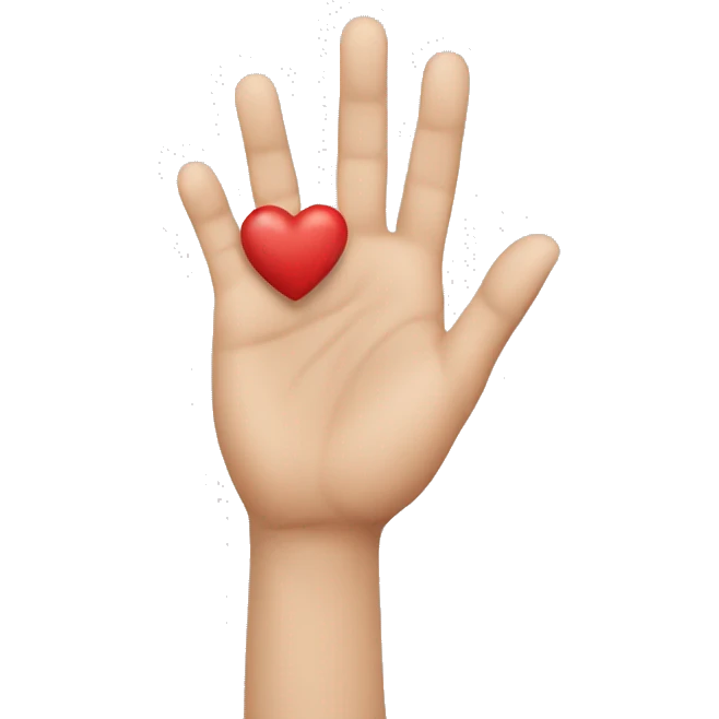 A hand heart emoji
