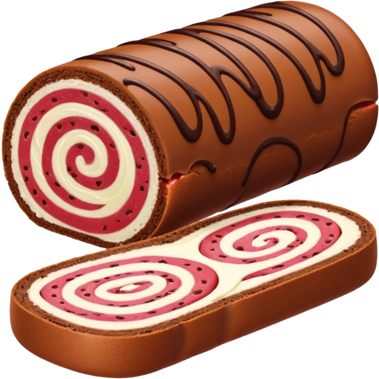 Chocolate strawberry cream Swiss roll emoji