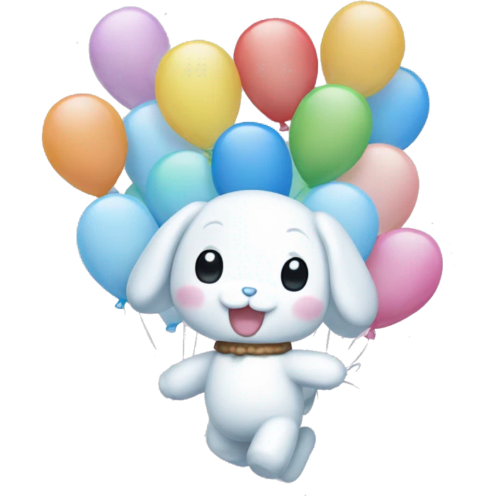 Cinnamoroll with balloons emoji