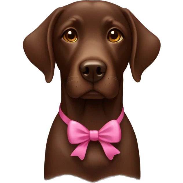 chocolate lab with a bow emoji