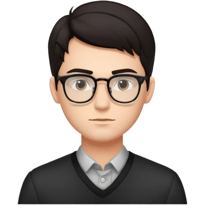 young man with glasses and slick hair emoji