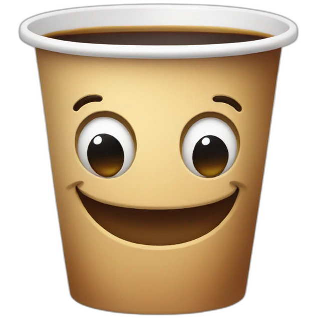 cup with big smile coffee emoji
