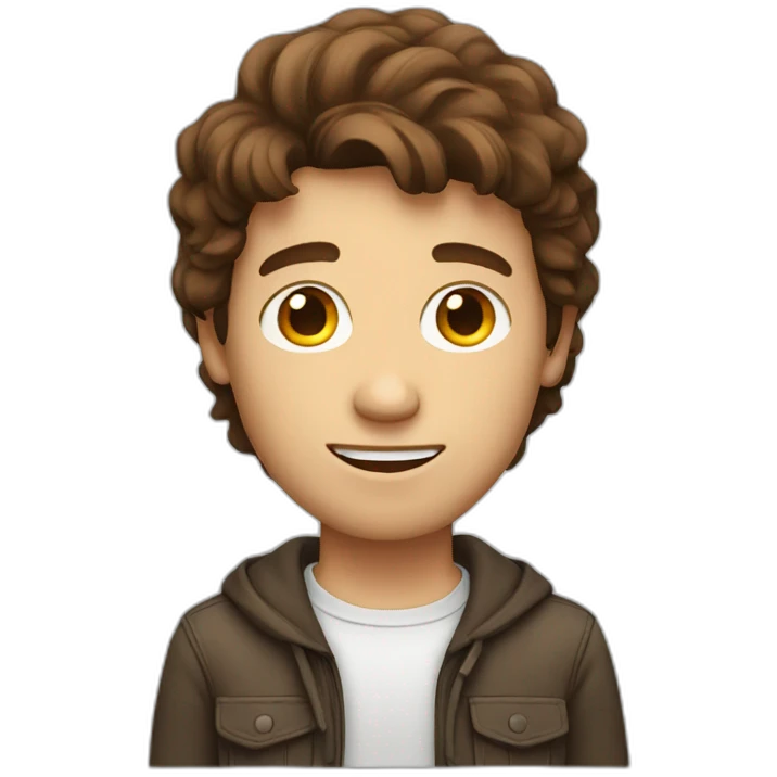 brown hair guy with laptop emoji