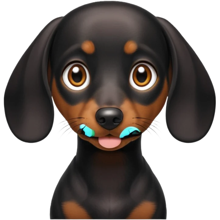 Black miniature Daschund  emoji