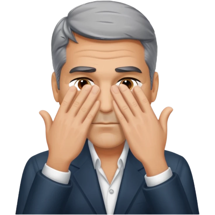 George clooney covering his eyes with his hand emoji