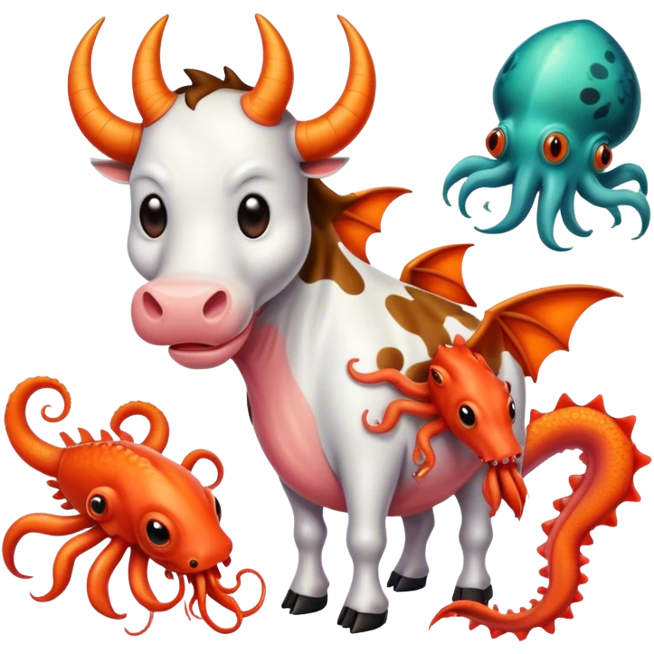 🐮🦑🐲☣️ emoji