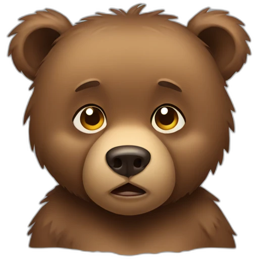 Baby grizzly bear sad emoji