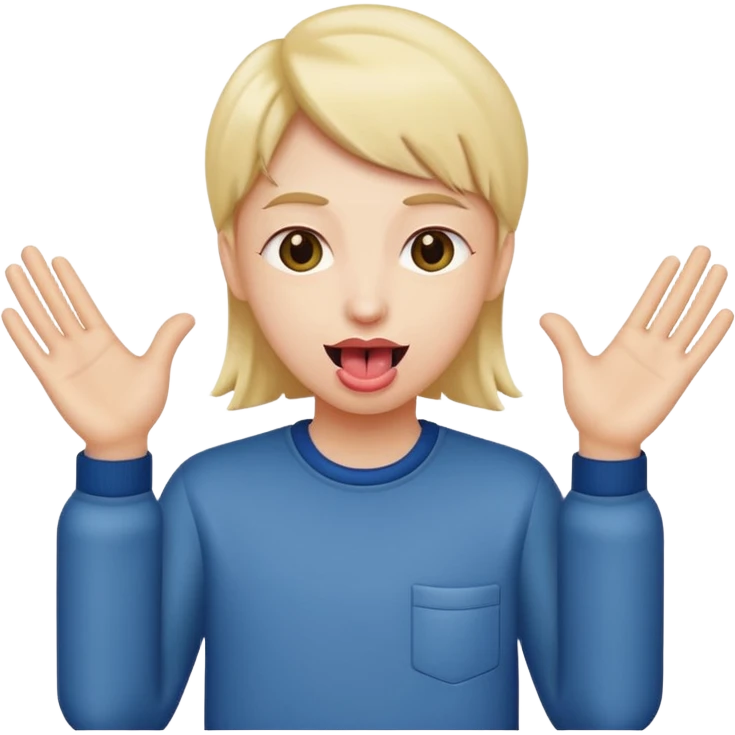 Tongue out with hands to side  emoji