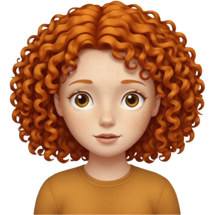 A ginger girl with curly hair in this style 👩🏼‍🦱 just the head no body emoji