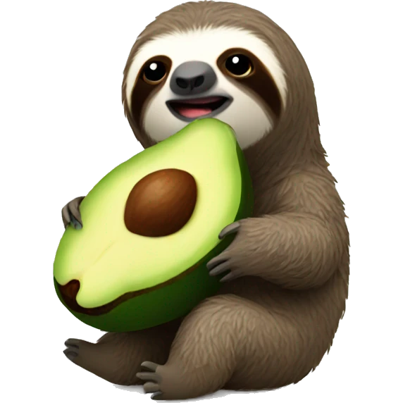 A sloth eating an avocado  emoji