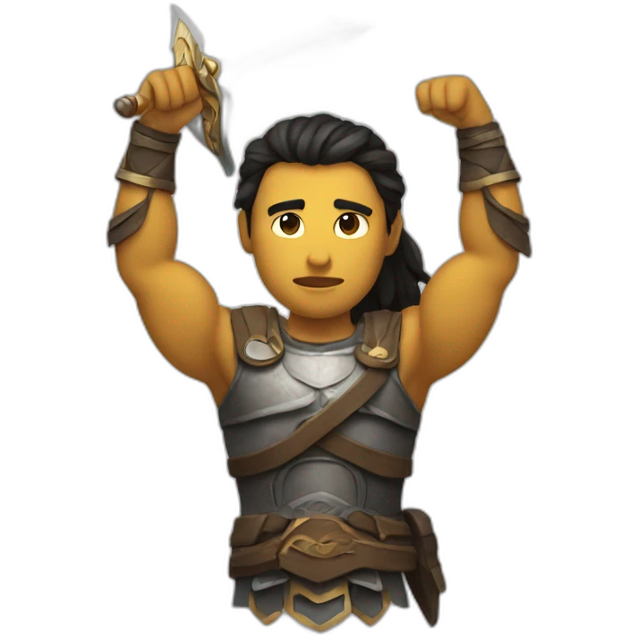 single warrior back one arm up emoji