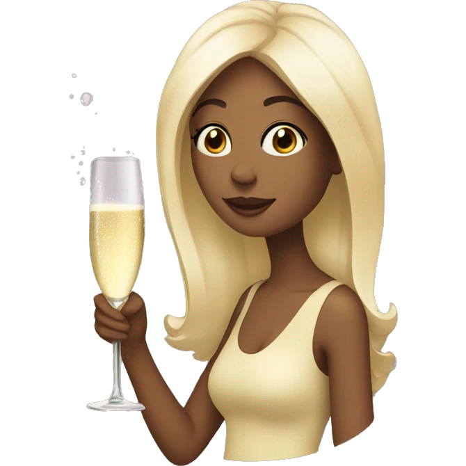 Girl drink champagne emoji