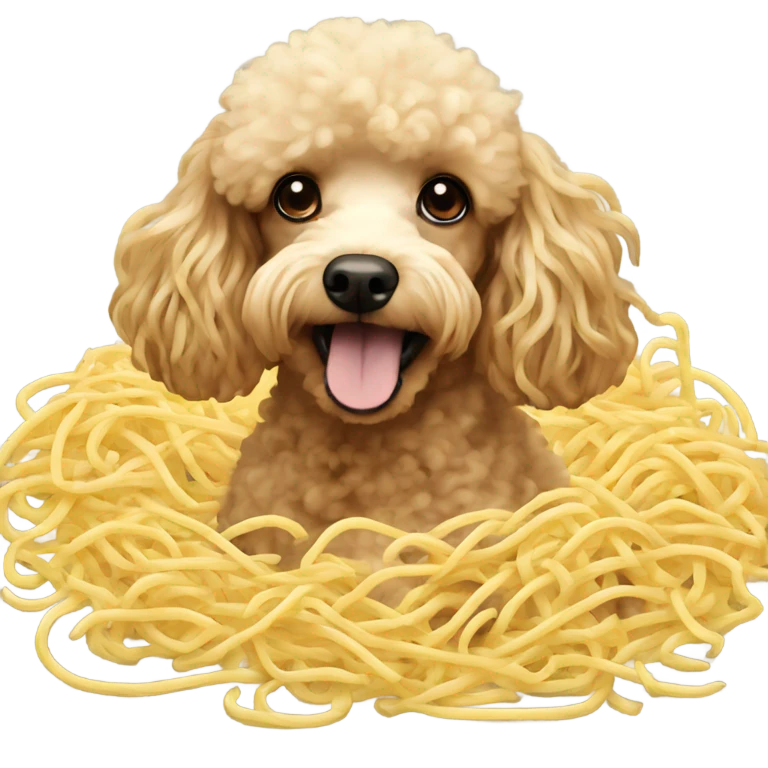 Poodle swimming in noodles emoji
