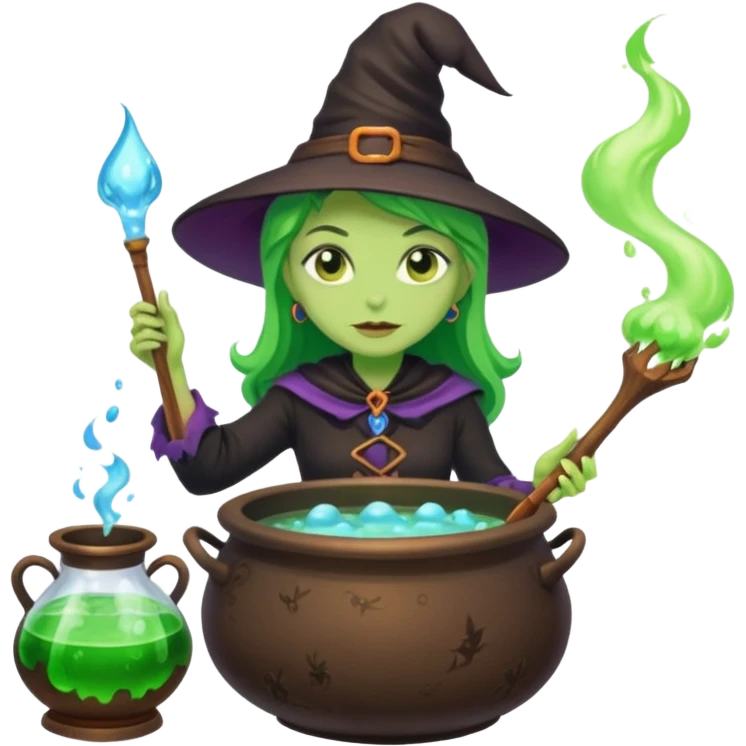 green witch cooking potion emoji