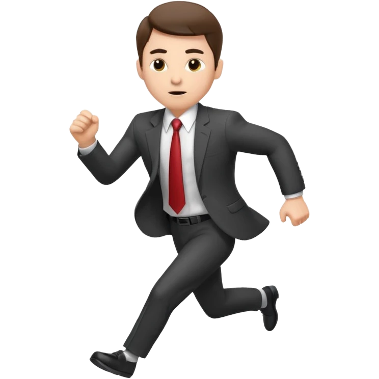 businessman picking running, face direct to camera, half body emoji