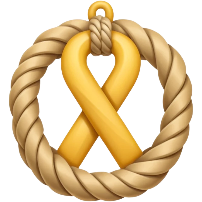 A realistic yet cute rope knot emoji, tied perfectly, symbolizing sailing skills. Vector emoji design, warm tones, clean white background. emoji