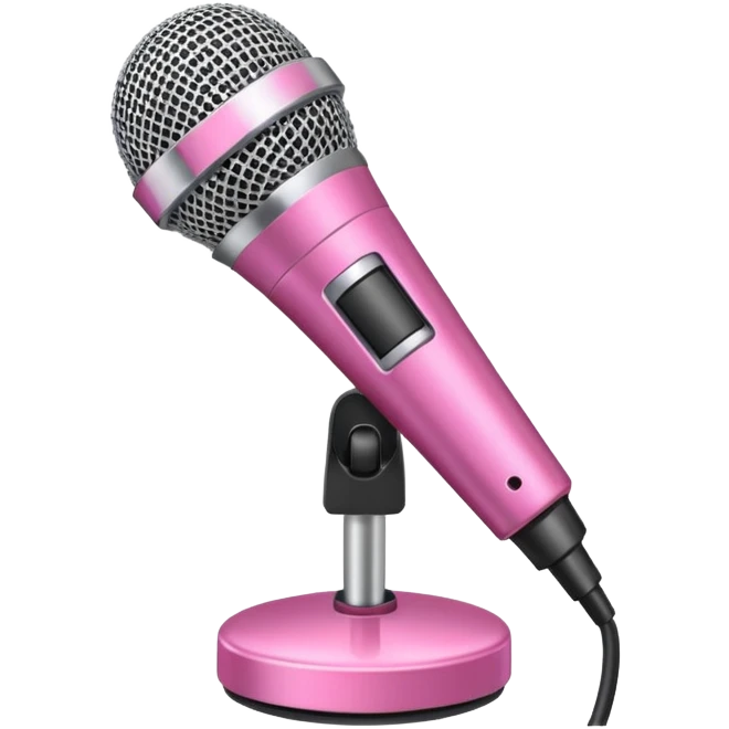 microphone with pink strip on bottom emoji