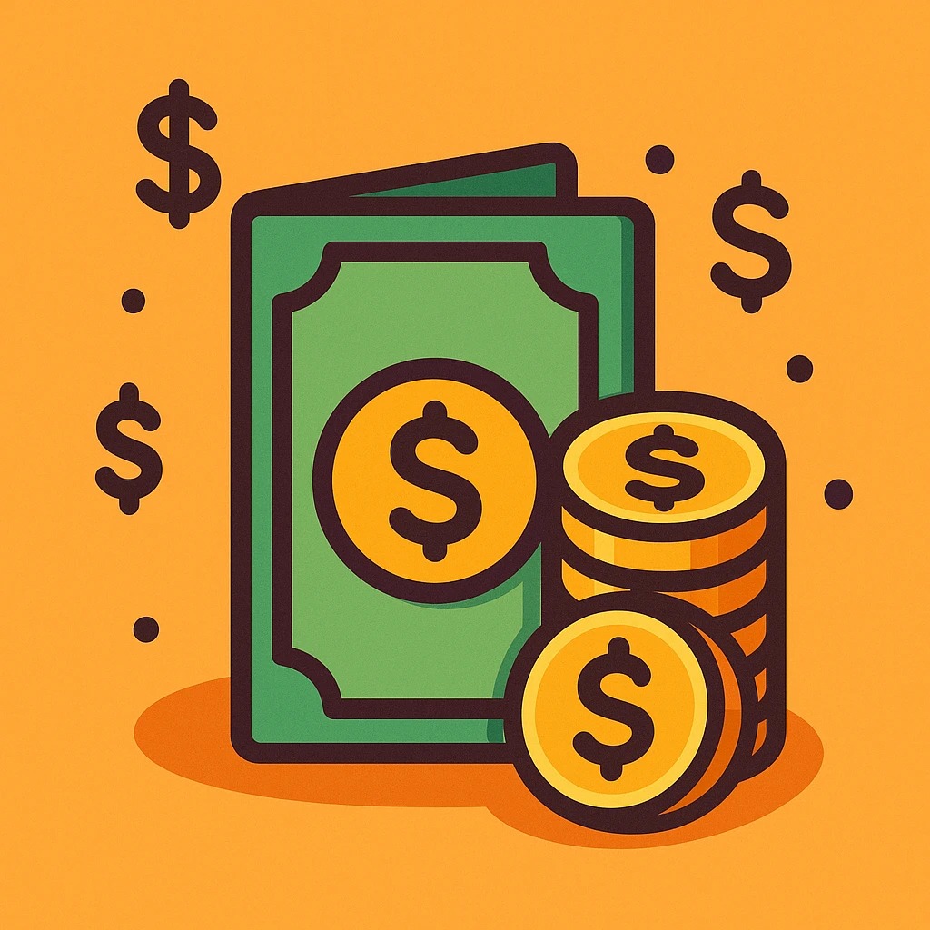 money, playful cartoon icon style emoji