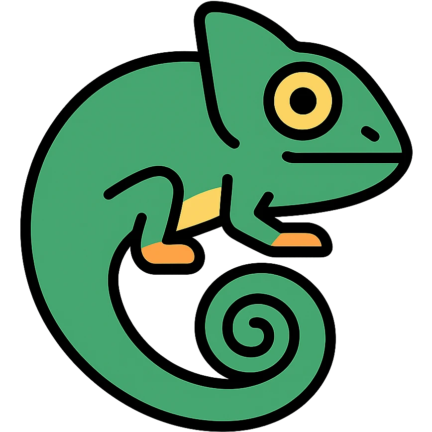 colored chameleon icon emoji