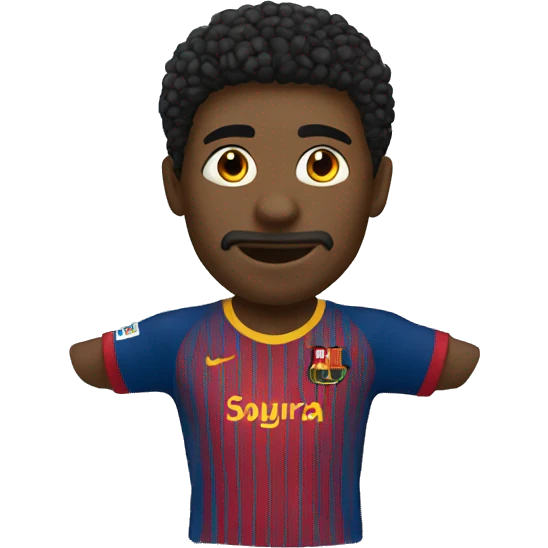 Footballer wit Barcelona t-shirt  emoji