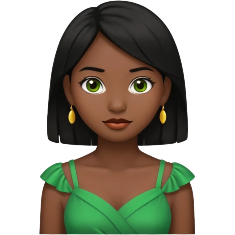 tạo cho tôi emoji công chúa tianna mặt thon da đen xinh và gần giống trong phim nhất, bỏ khuyên tai đi emoji