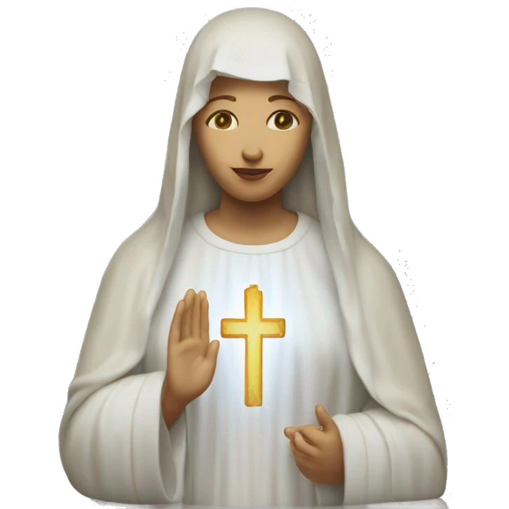 The Virgin Mary realistic face emoji