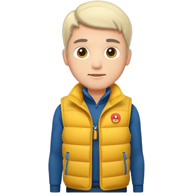 man with puffer vest emoji