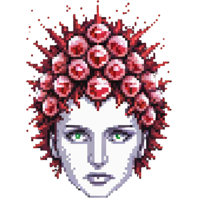 head with rubies exploding from the top emoji