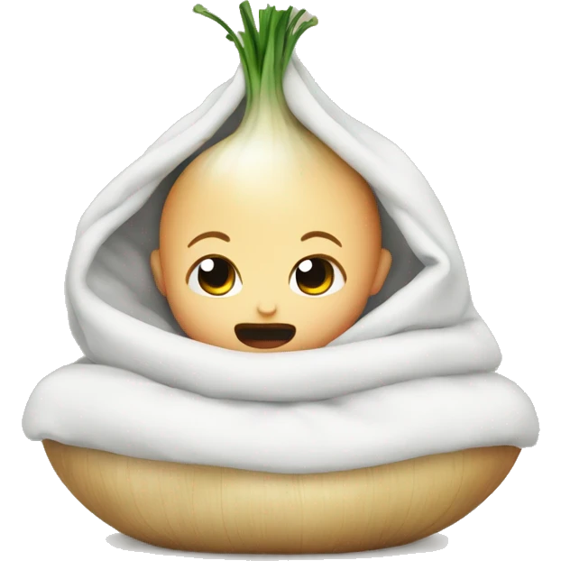 Baby onion waking up emoji