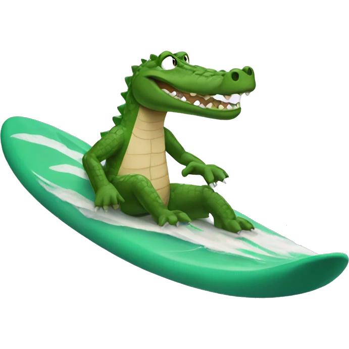 Surfing crocodile emoji