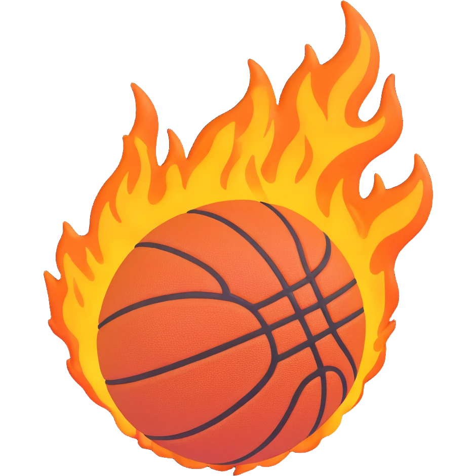 basketball on fire emoji