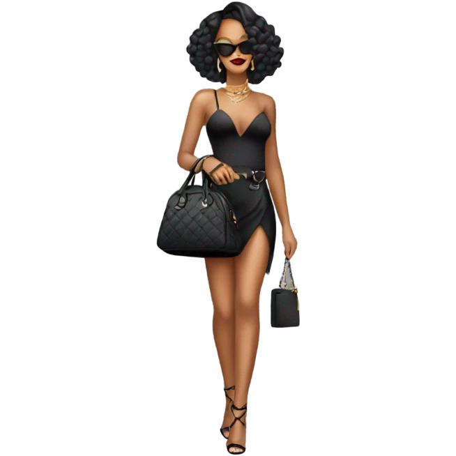 Rihanna with bag emoji