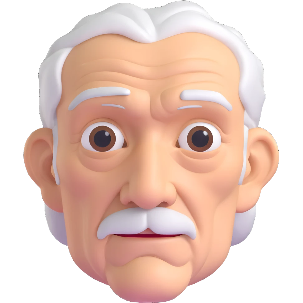 very old man with wrinkles and white hair emoji