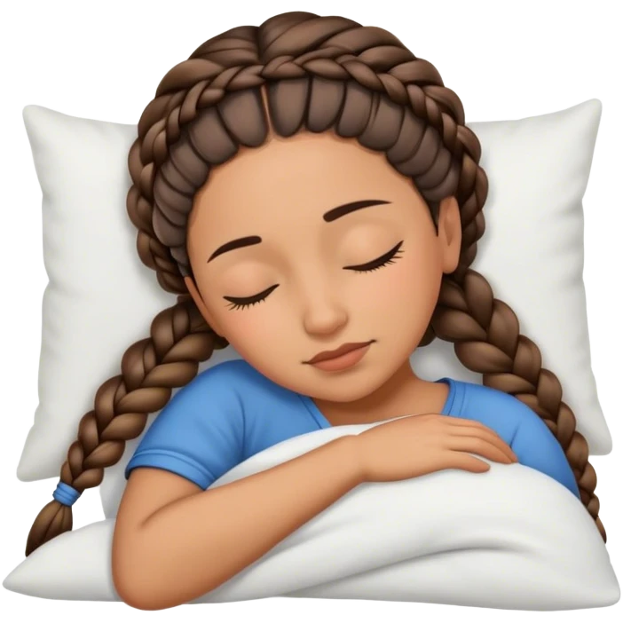 Sleeping Latino woman with braids emoji
