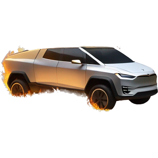 Tesla Cybertruck on fire  emoji