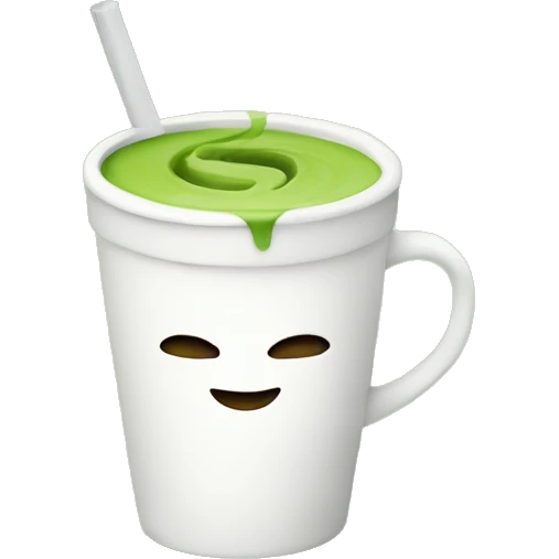 matcha latte in white cup  emoji