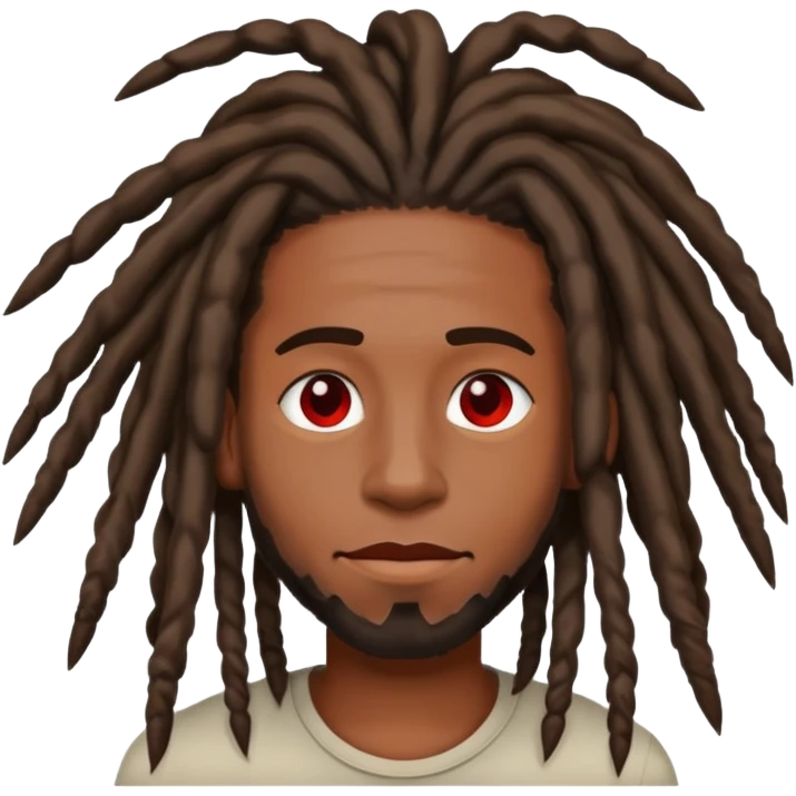 black guy with dreads with some dreads red emoji