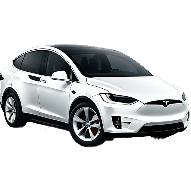 white Tesla Model x emoji