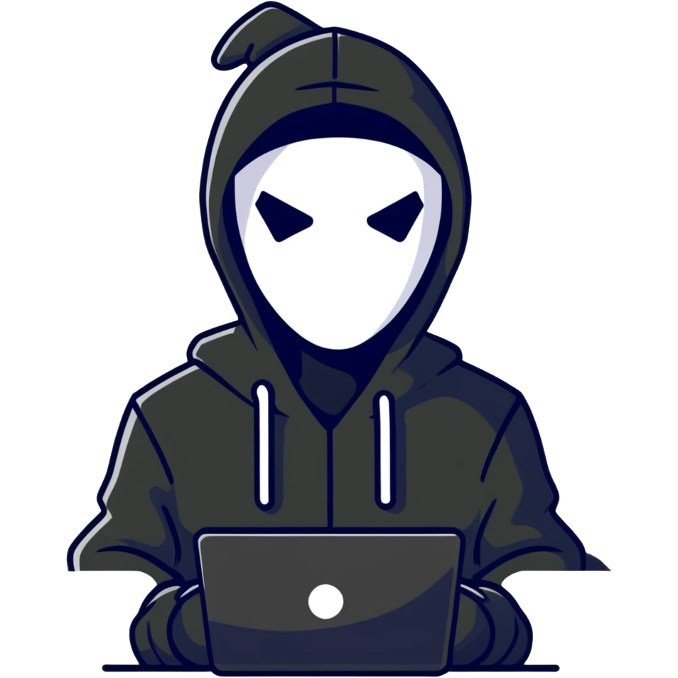 hacker in a black hoodie emoji