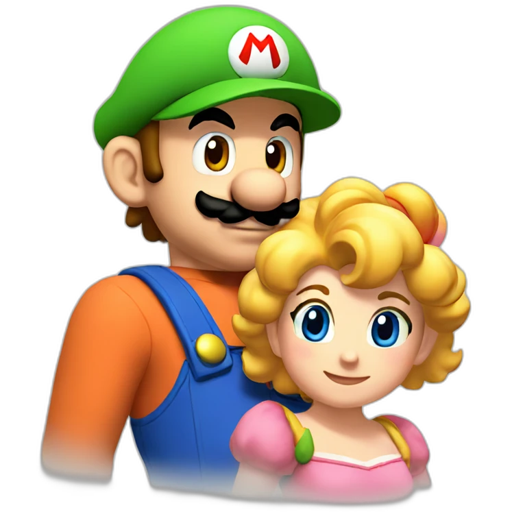 Mario and peach son emoji