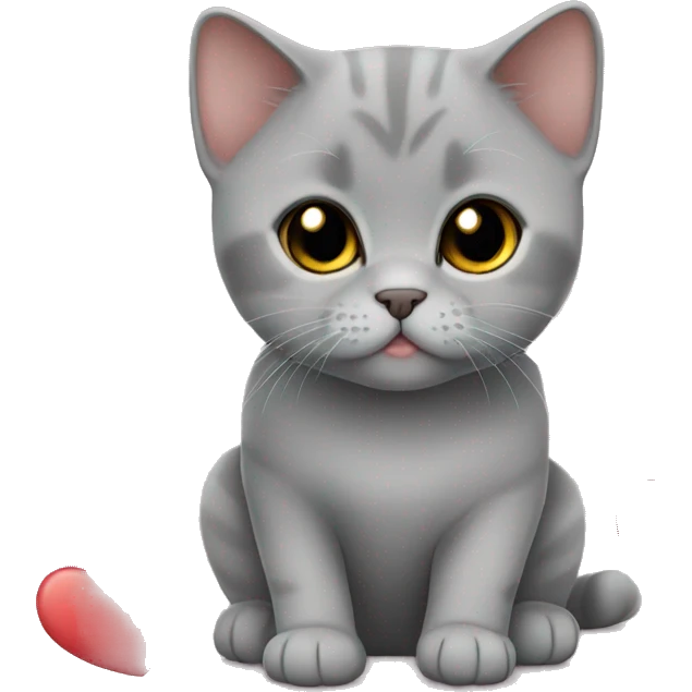 British shorthair with heart emoji