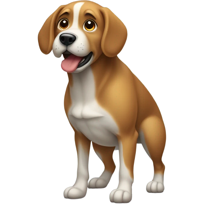 Constipated dog pooping emoji