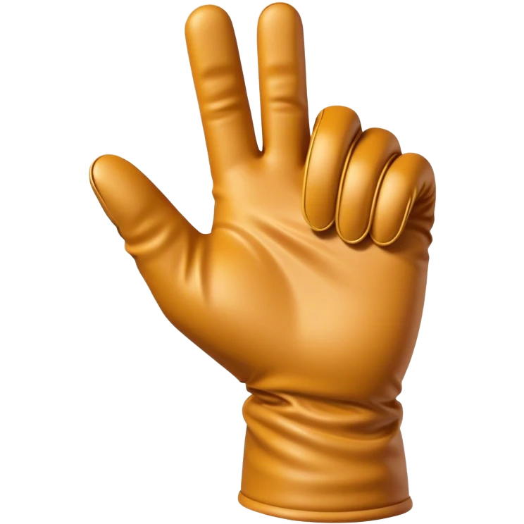 glove hand pointing golden emoji