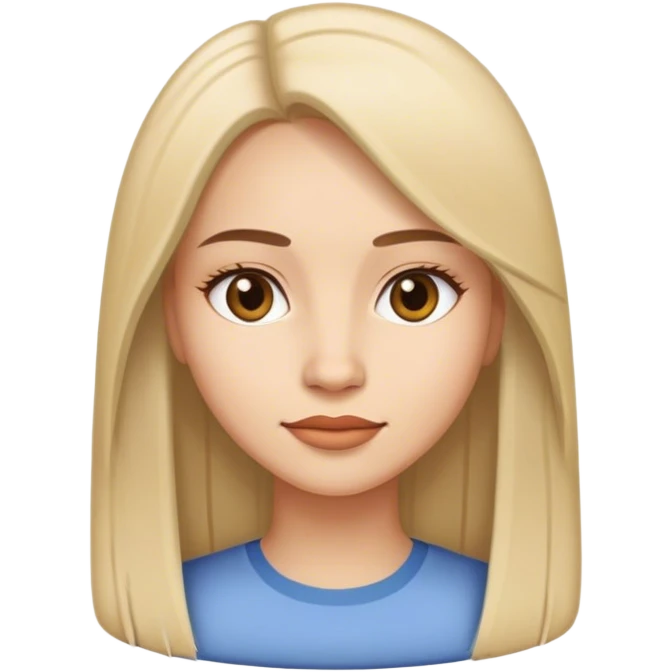 mujer con pelo liso emoji