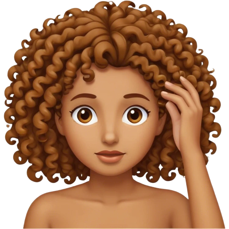 A tan woman with curly hair scratching her head  emoji
