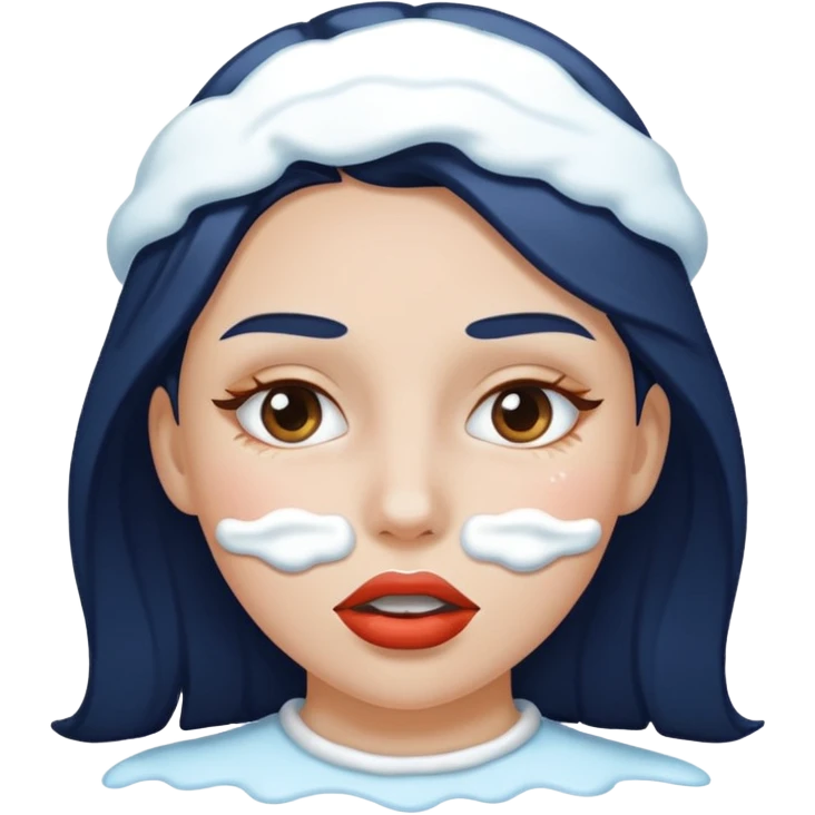 white icing on woman just on the mouth and eye area emoji