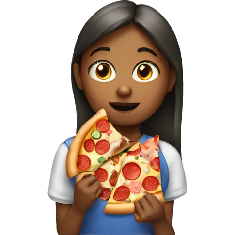 Girl eating pizza emoji