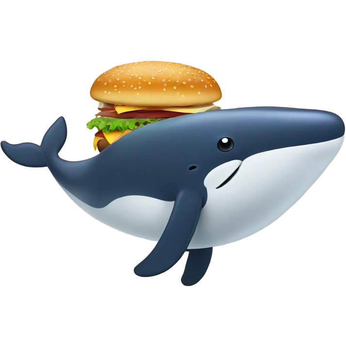 Whale eating burger shocked emoji emoji